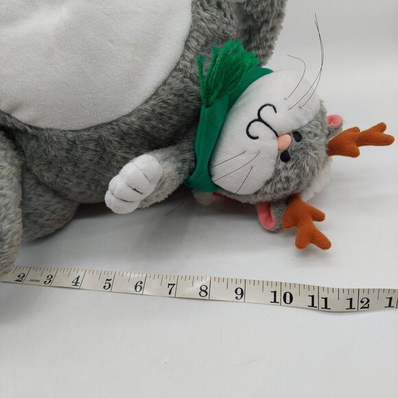 Fat Cat Gray White Plush Design West Neiman Marcus Stuffed Animal Christmas - Picture 6 of 12